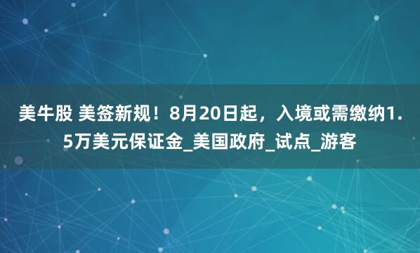 美牛股 美签新规！8月20日起，入境或需缴纳1.5万美元保证金_美国政府_试点_游客