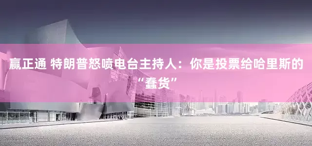 赢正通 特朗普怒喷电台主持人：你是投票给哈里斯的“蠢货”